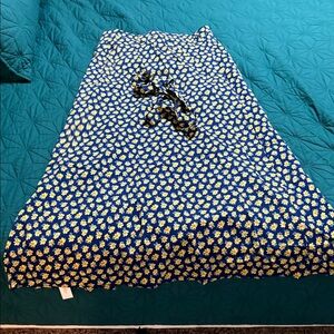 Floral A-Line Skirt in Blue and Yellow